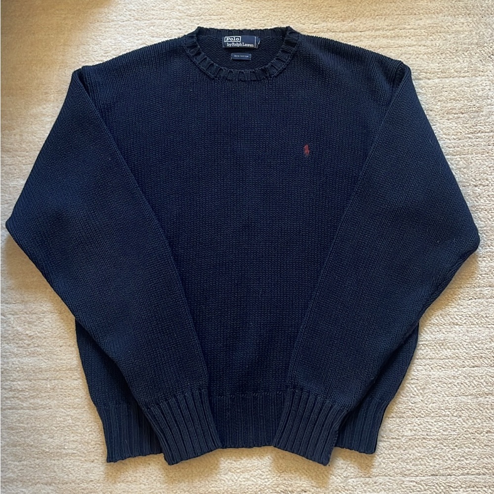 Ralph Lauren navy crewneck sweater 100% cotton
